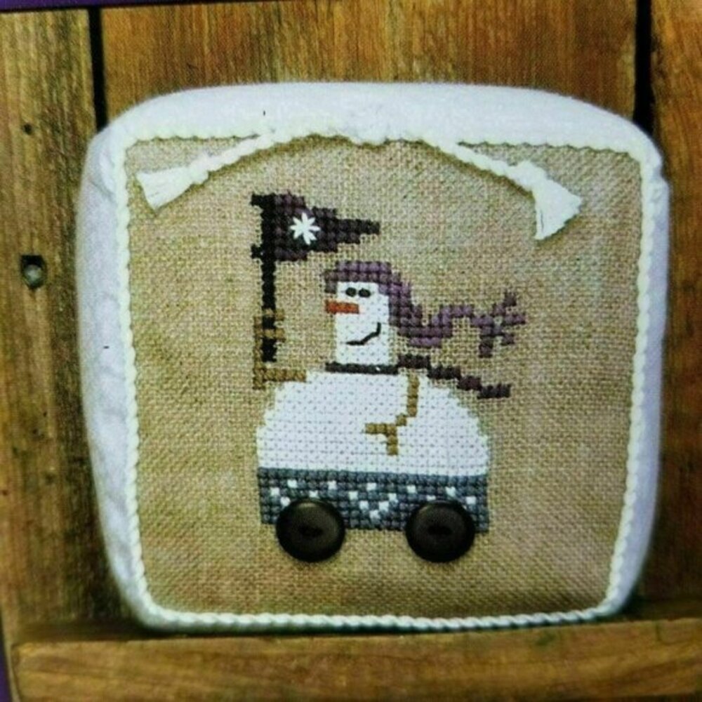 Bent‎ Creek Snowman Flatbed Winter Snow Linen Cross Stitch Kit New in Package